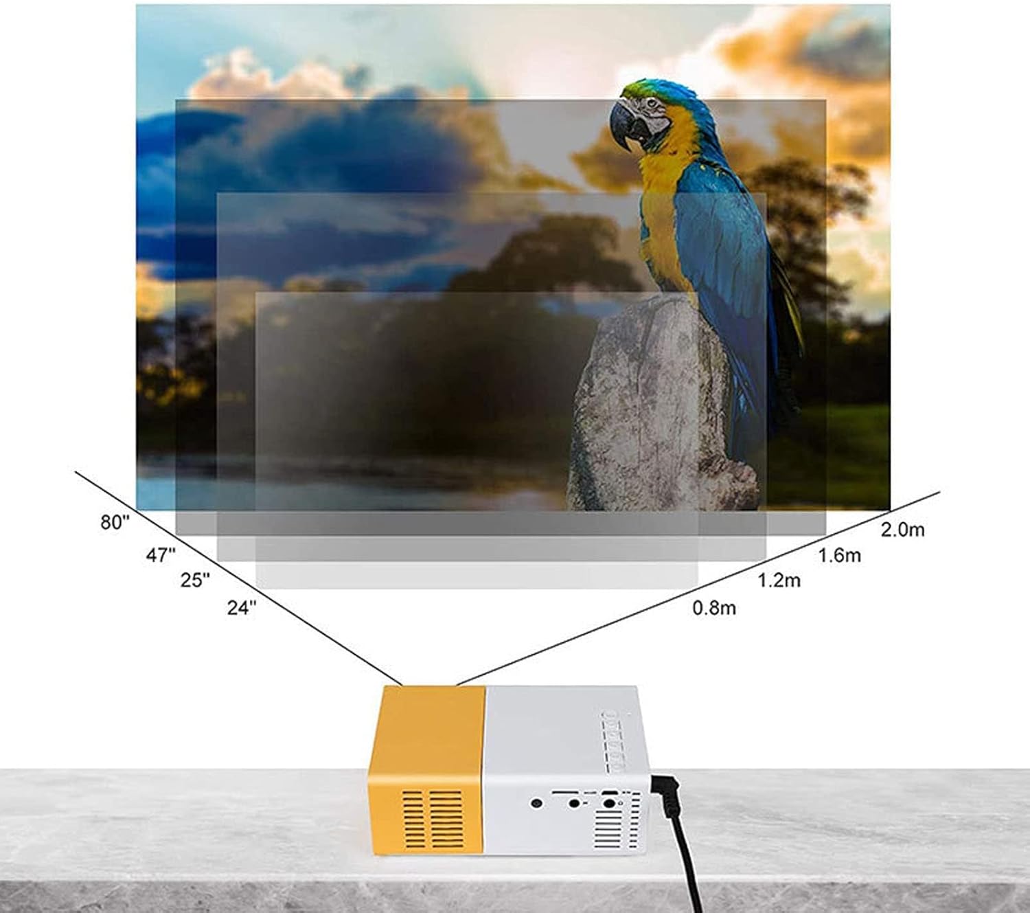 BazaarHub Projector Portable Home Theater System - High Brightness Multimedia Video Projector with HDMI, USB & AV Support - Remote Control Projector Mini for Movies, Gaming & Presentations - Professional Projector Lights LED For Home Use