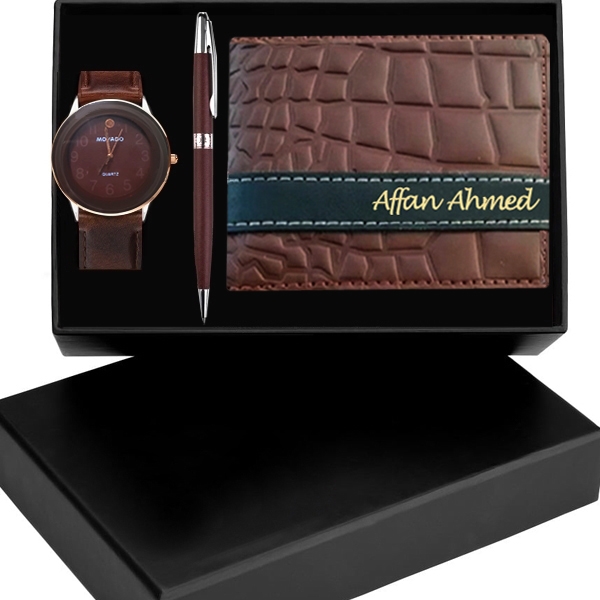 5pcs/set Men's Gift Sets Leather Bifold Wallets Wallets Belts Sunglasses  Watches Tie Gifts | Fruugo QA