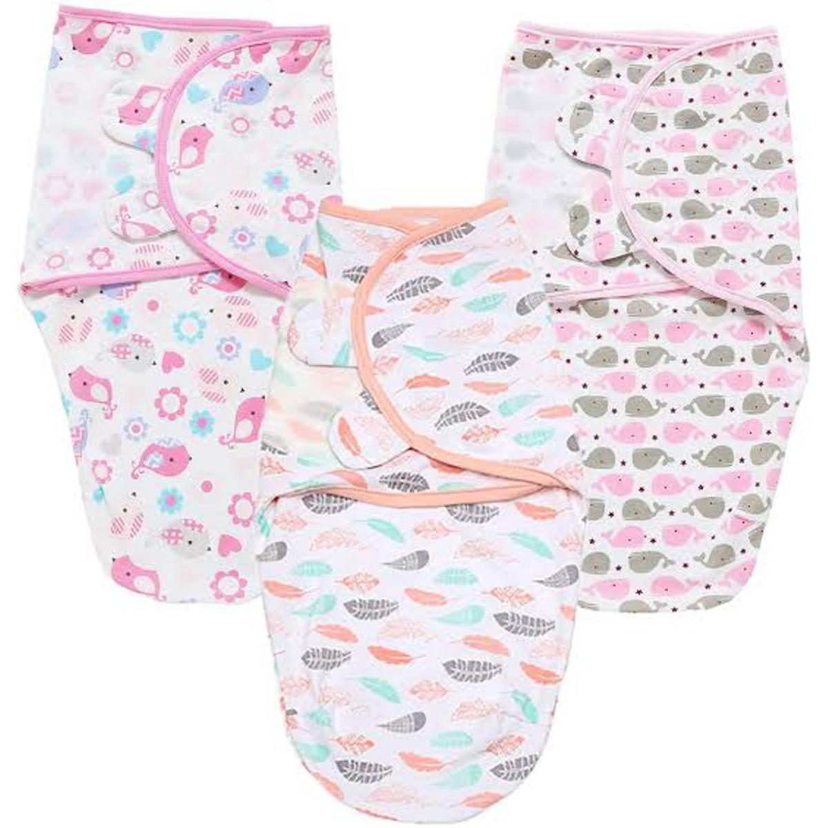 Infant Newborn Baby Hoodie Blanket/Swaddle Adjustable Infant Wrap - Multicolour