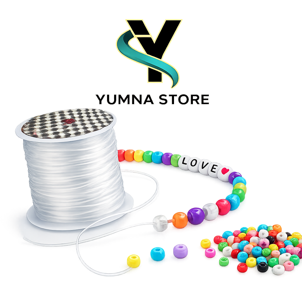 50 Meter Transparent Elastic Thread for Bracelets – Stretchable String for Beads & Jewelry Making