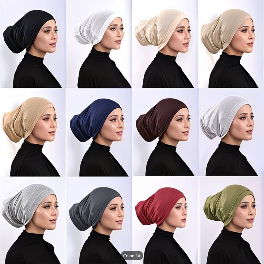 2 HIJAB SET Chiffon Scarf for Women – Plain Hijab, Solid Color Wrap, Lightweight Muslim Headscarf & Fashion Shawl for Everyday Wear