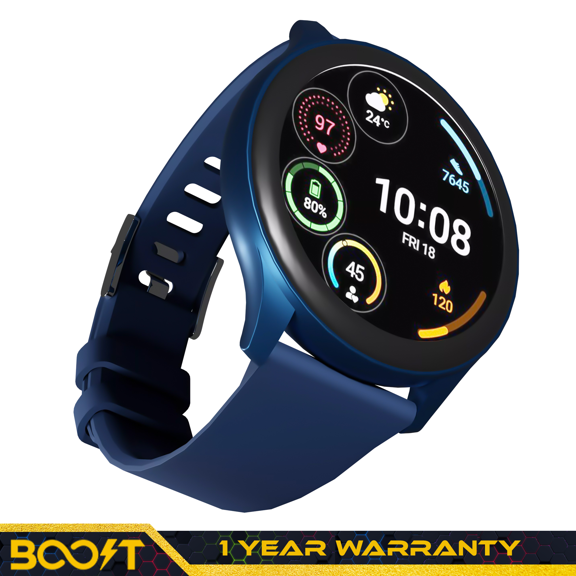 Boost Astro Smart Watch - 1.43” AMOLED, Bluetooth Calling, Blood Sugar, IP67 Waterproof , 100+ Sports Modes