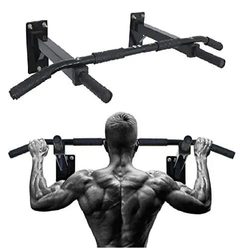 Pull Up Bar 6 Grips Chinup Bar  Pull up Side Pulley Bar Wall Mounting Chin up Bar Combo Solid Fitness Gym Accessory for Home Gym Black AMBALA FITNESS.