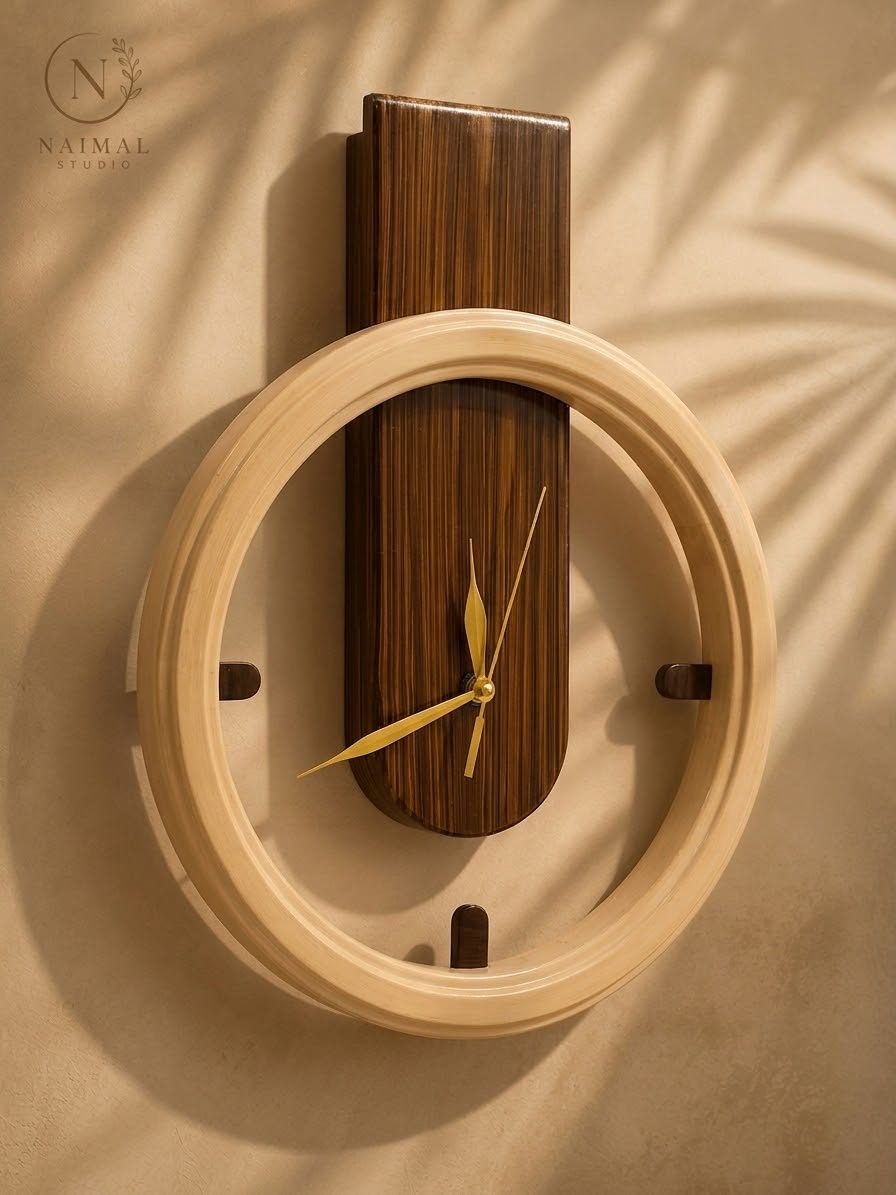 Modern Minimalist Wooden Wall Clock – Handcrafted Decorative Timepiece