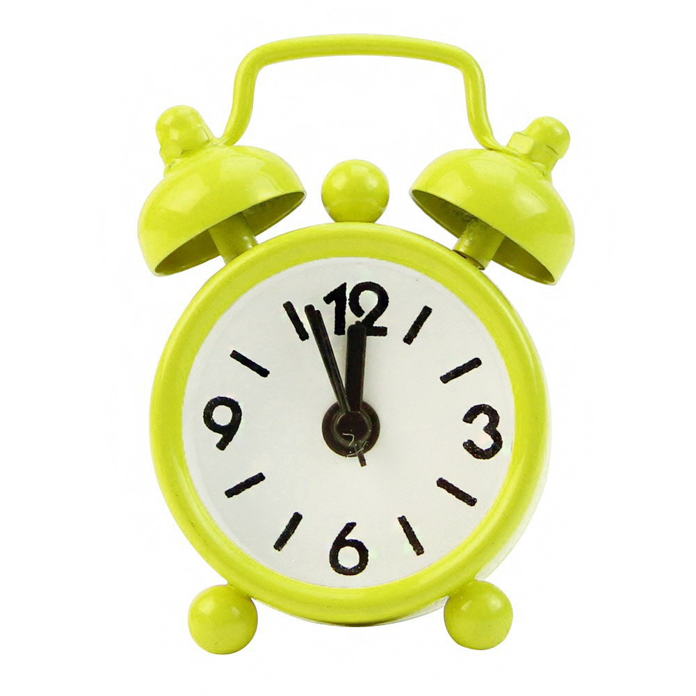 Quorrae Mini Alarm Clock Electronic Round Number Double Bell Desk