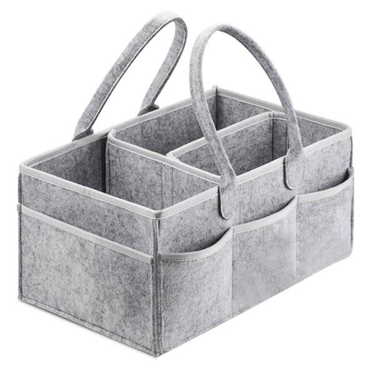 Baby Diaper Caddy Organizer - Portable Storage Basket - Essential Bag for Nursery, Changing Table and Car - Waterproof Liner Is Great for Storing Diapers, Bottles