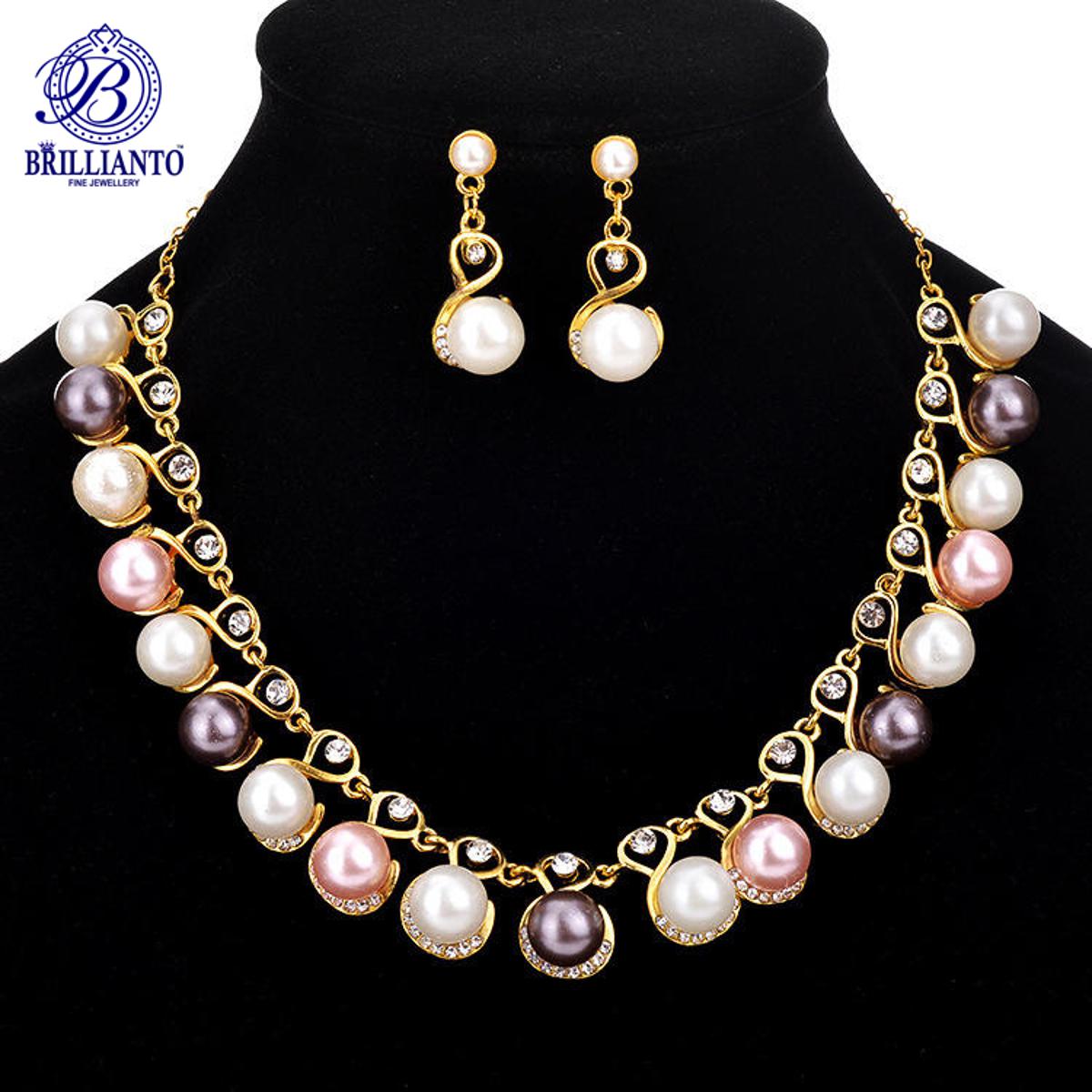 Bridal Jewellery Set Mala set Pearl Necklace Earrings  For Girls Best Gift  Multicolor