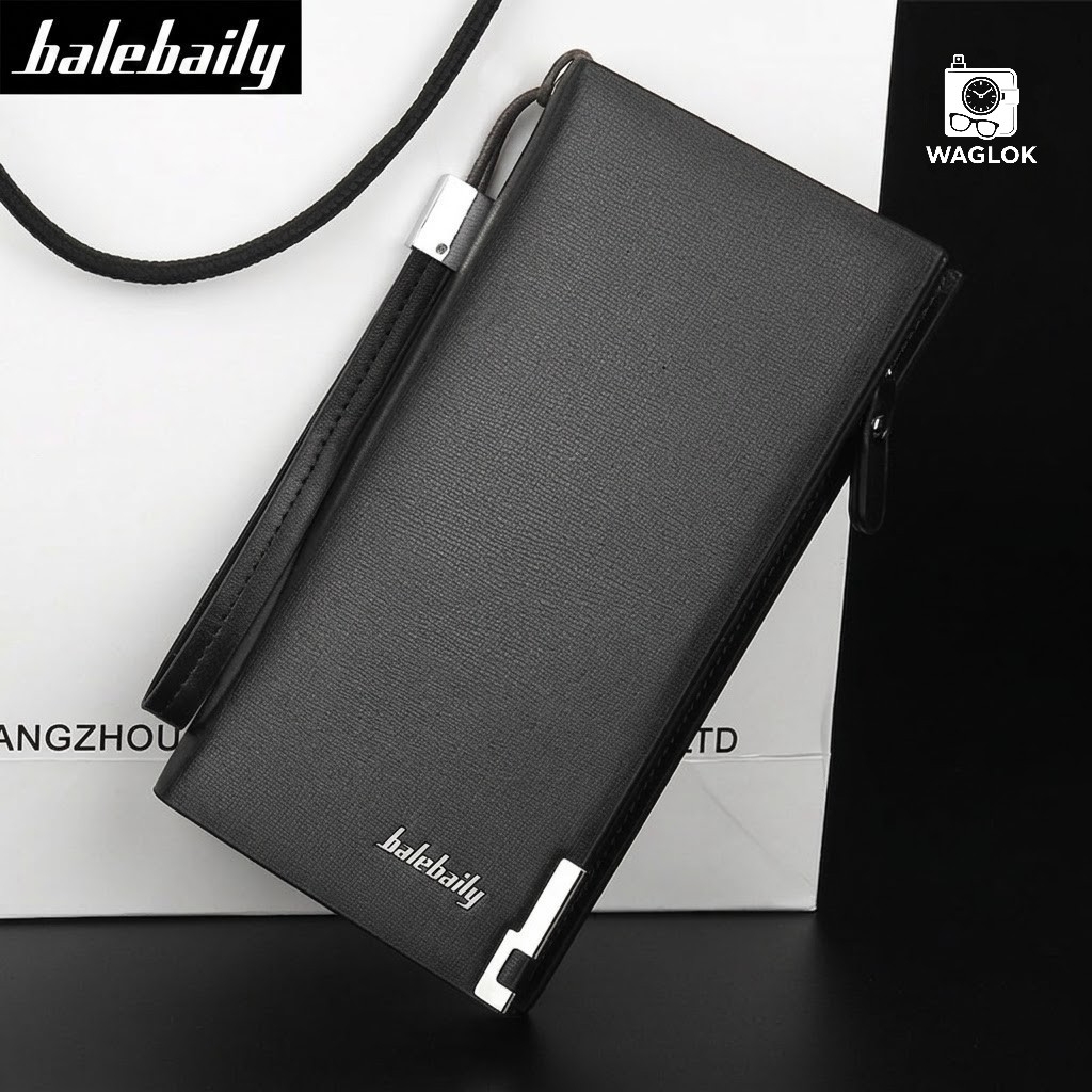 PU Leather Balebaily Long Wallet – Card Slots, Zippered Phone Compartment, ID Window, and Dual Ticket Pockets