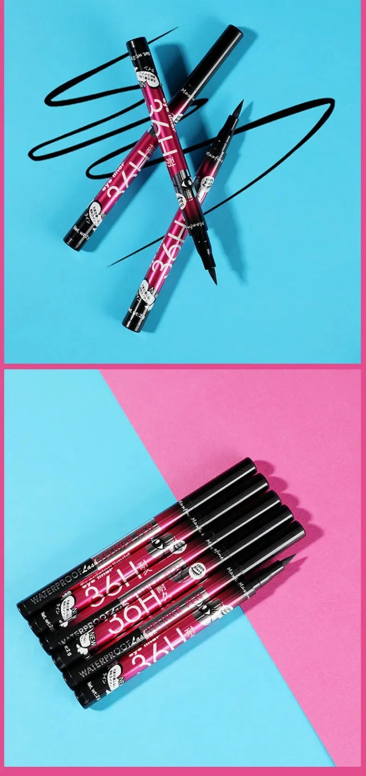 1PC Black 36H Liquid Eyeliner Pencil Waterproof Long Lasting Pencil Smooth Makeup Cosmetic for Eye Shadow For Girls and Women