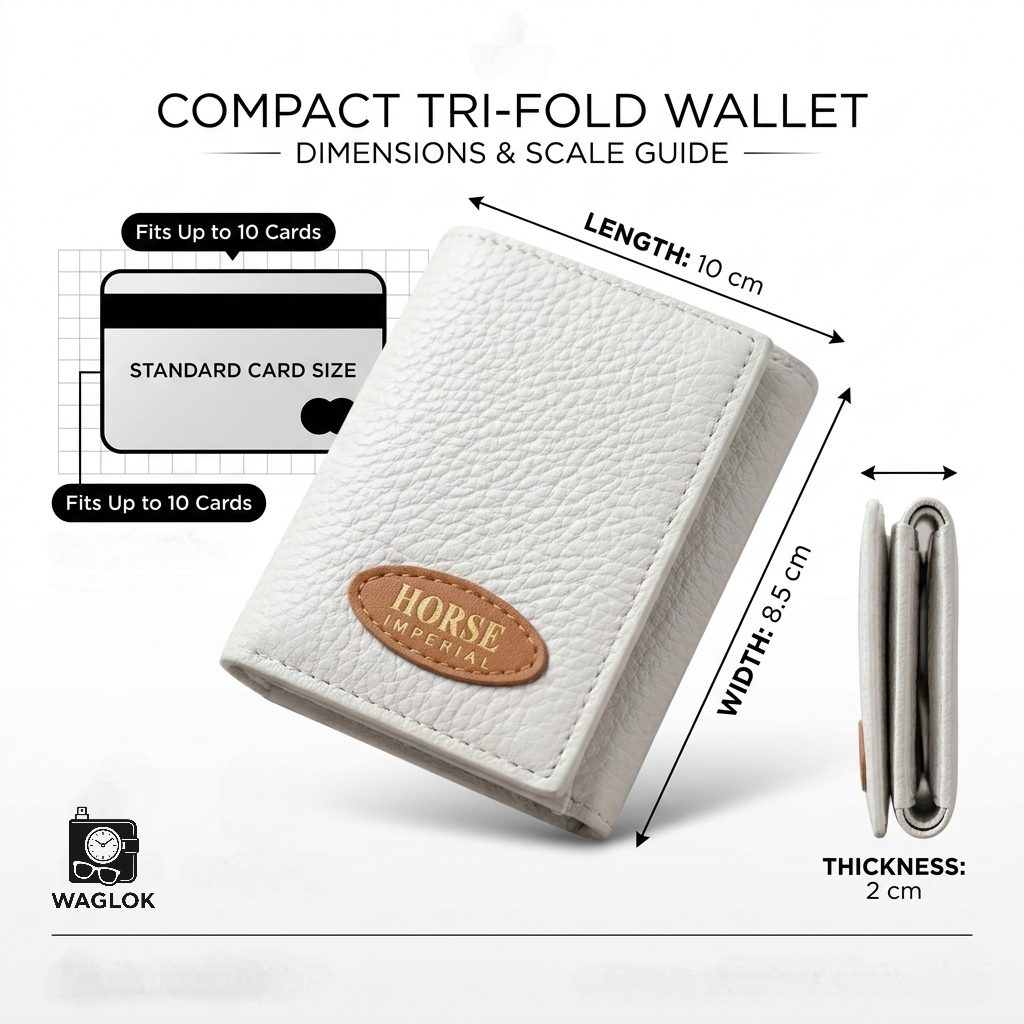 Horse Trifold Short Wallet for Men & Women | 10 Card Slots | Zipper Cash Pocket | Compact Everyday Wallet