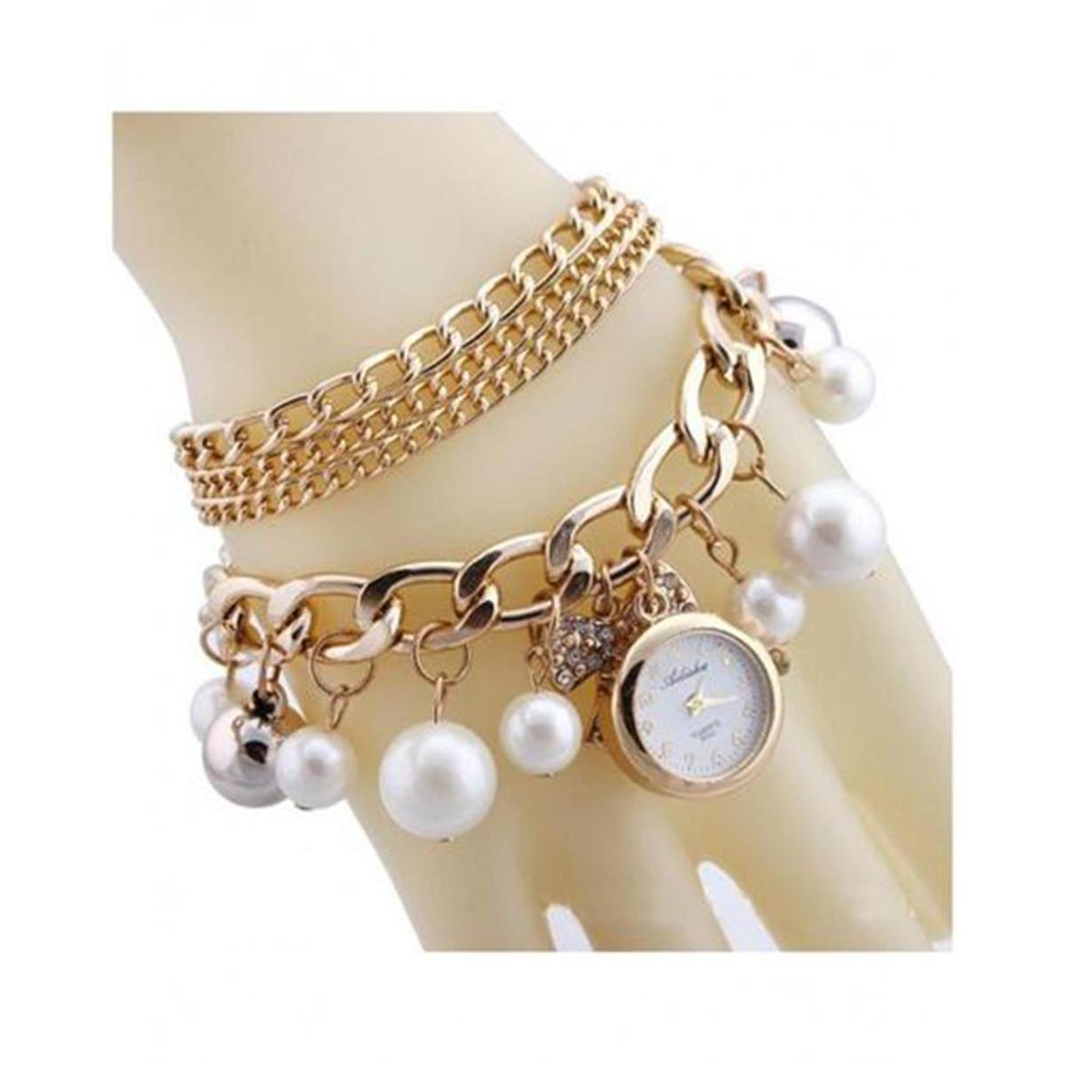 Stylish Pearl Bracelet Watch for Girls and Women | New Arrival Watch for Girls | New Arrival Fancy and Luxury Wrist watch For Girls with Unique Design