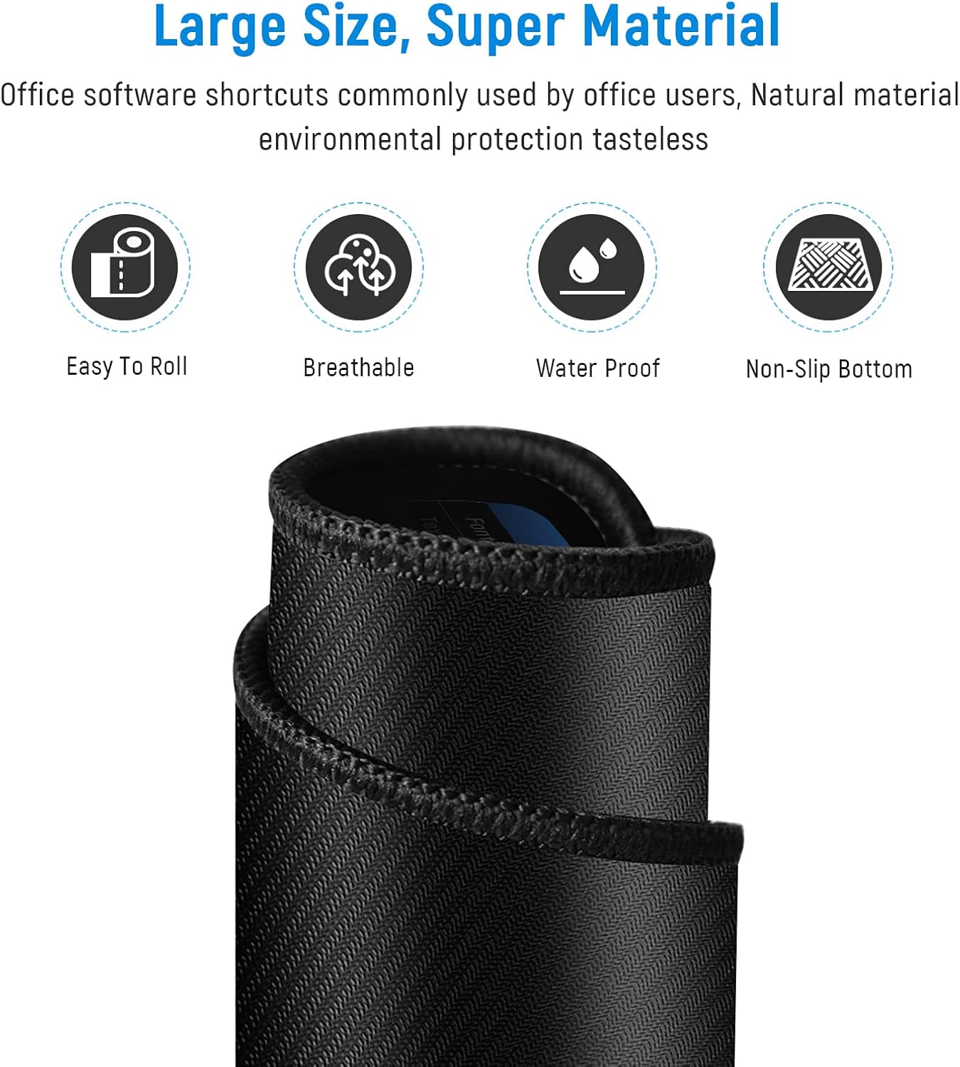 SP Dealz XXL Gaming Mouse Pad 35.4 x 15.7 Inch – Extended Desk Mat with Microsoft Excel & Office Shortcuts, Large Waterproof Non-Slip Mousepad for PC, Laptop & Office Work