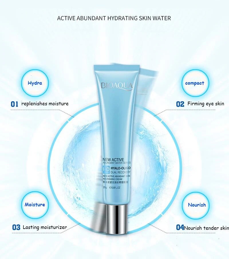 BIOAQUA Eye Cream 20g for Dark Circles, Puffiness & Fine Lines - Anti-Aging & Moisturizing