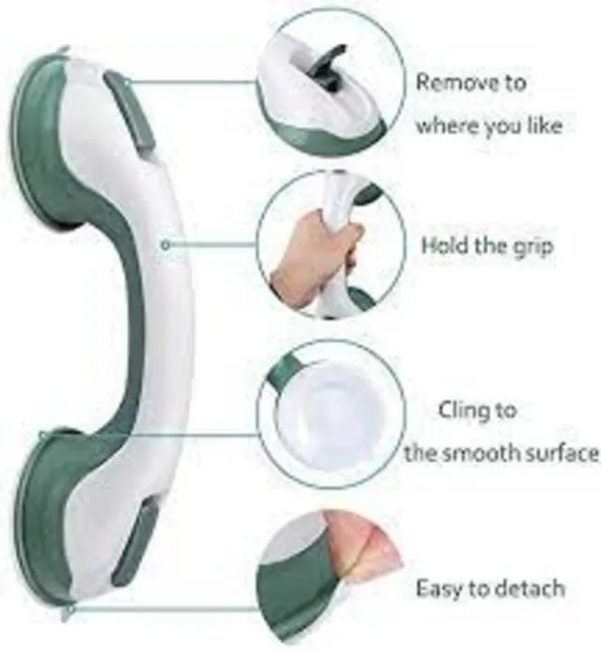 Bathroom Suction Cup Helping Handle Easy Grip Safety For Shower Support