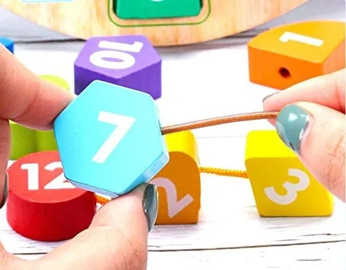 Doodles Best Selling High Quality Montessori Inspired Wooden Clock Educational Toy for Kids - Enhances Cognitive Development & Hand-Eye Coordination in Children Aged 3-6 Years