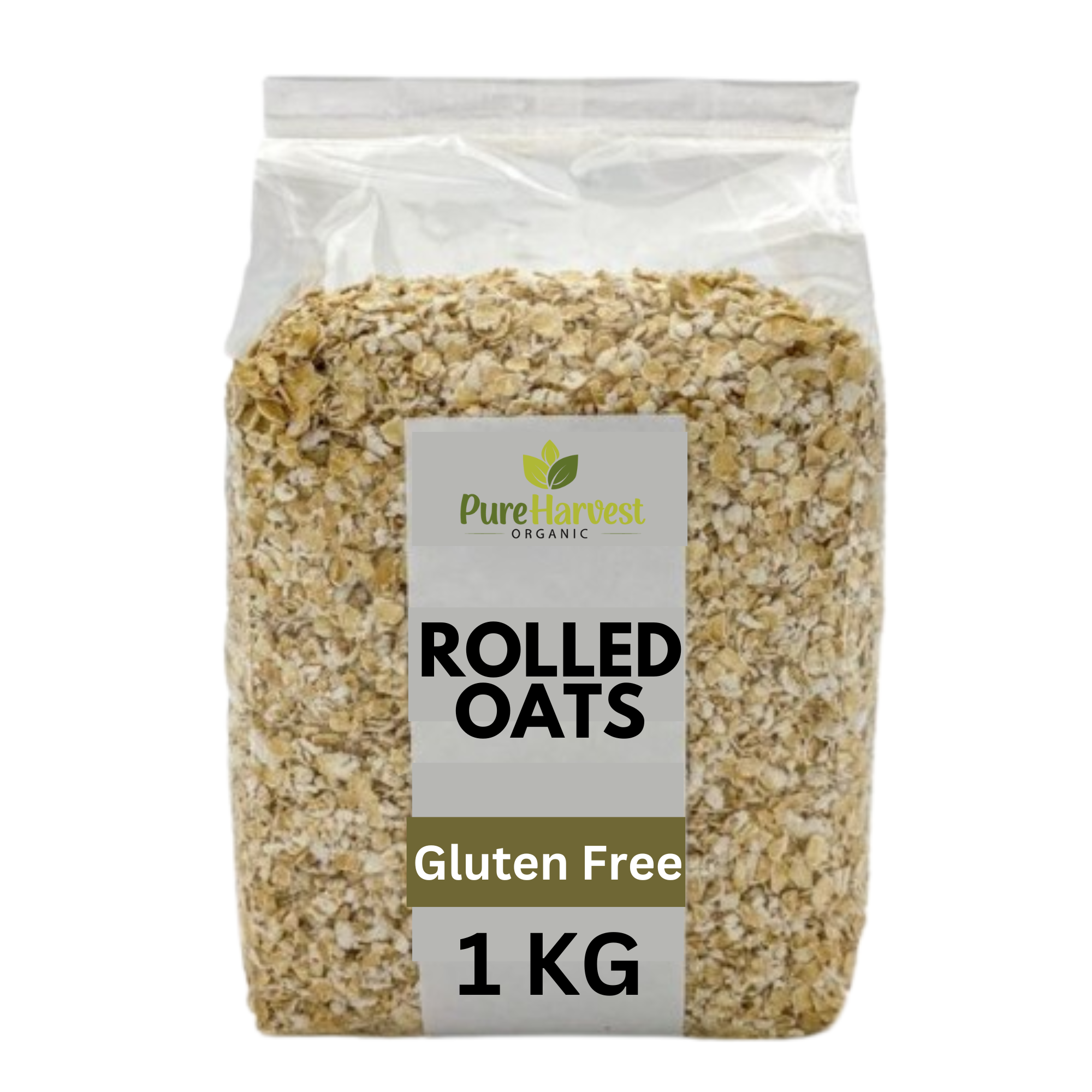 1 KG Organic Rolled Oats | Oatmeal | Old Fashioned Rolled Oats | High Source of Protein & Fiber  | 100% Pure & Natural | Pure Harvest Organic |