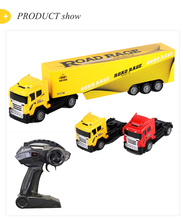 Children's High Speed 2.4G Container Truck Remote Control Rechargeable 1:32 Scale RC Semi Truck Trailer W/ Lights Remote Control Cargo Carrier Outdoor Play & Trucking Adventures Vehicle toy For Boys Kids Best For Gifting