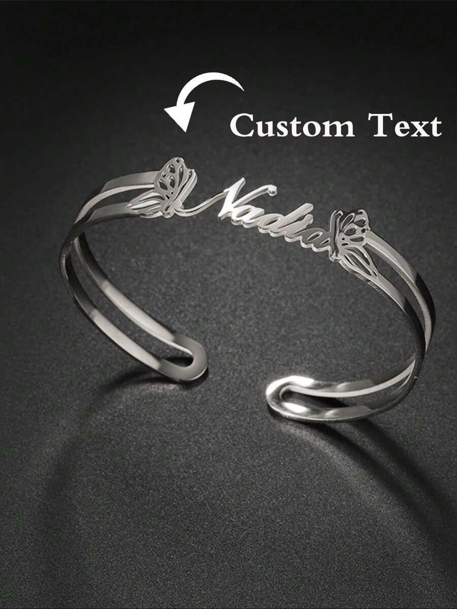 Customize Bangles , Personalized Name Bangle And Bracelets, Custom Name Bangle & Bracelet For Girls And Boys With Box