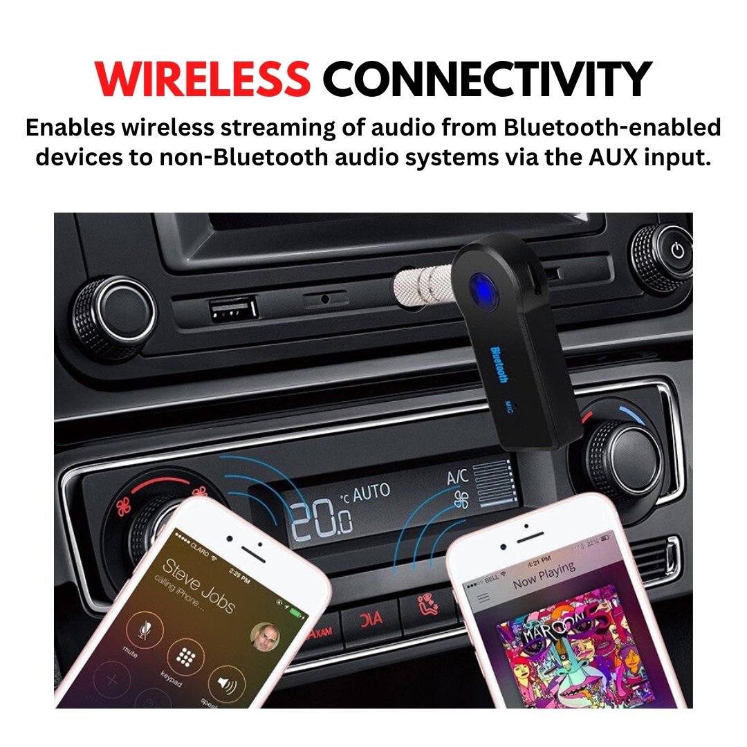 Portable USB Bluetooth Wireless Audio Music Receiver Dongle | 3.5mm Aux Car Audio Adapter with Built-in Mic Hands Free Calling Stereo Sound Receiver for Car Stereo Home Speakers Headphones MP3 PC Laptop Mobile Phones – Add to Cart