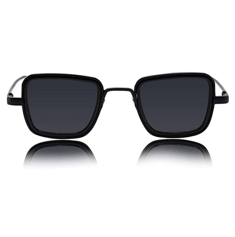AlRashid Shopping Store Kabir Singh Silver Metal Frame Black Sunglasses For Boys/Man Gift Is Free Box & 1 One Cleaning Cloth