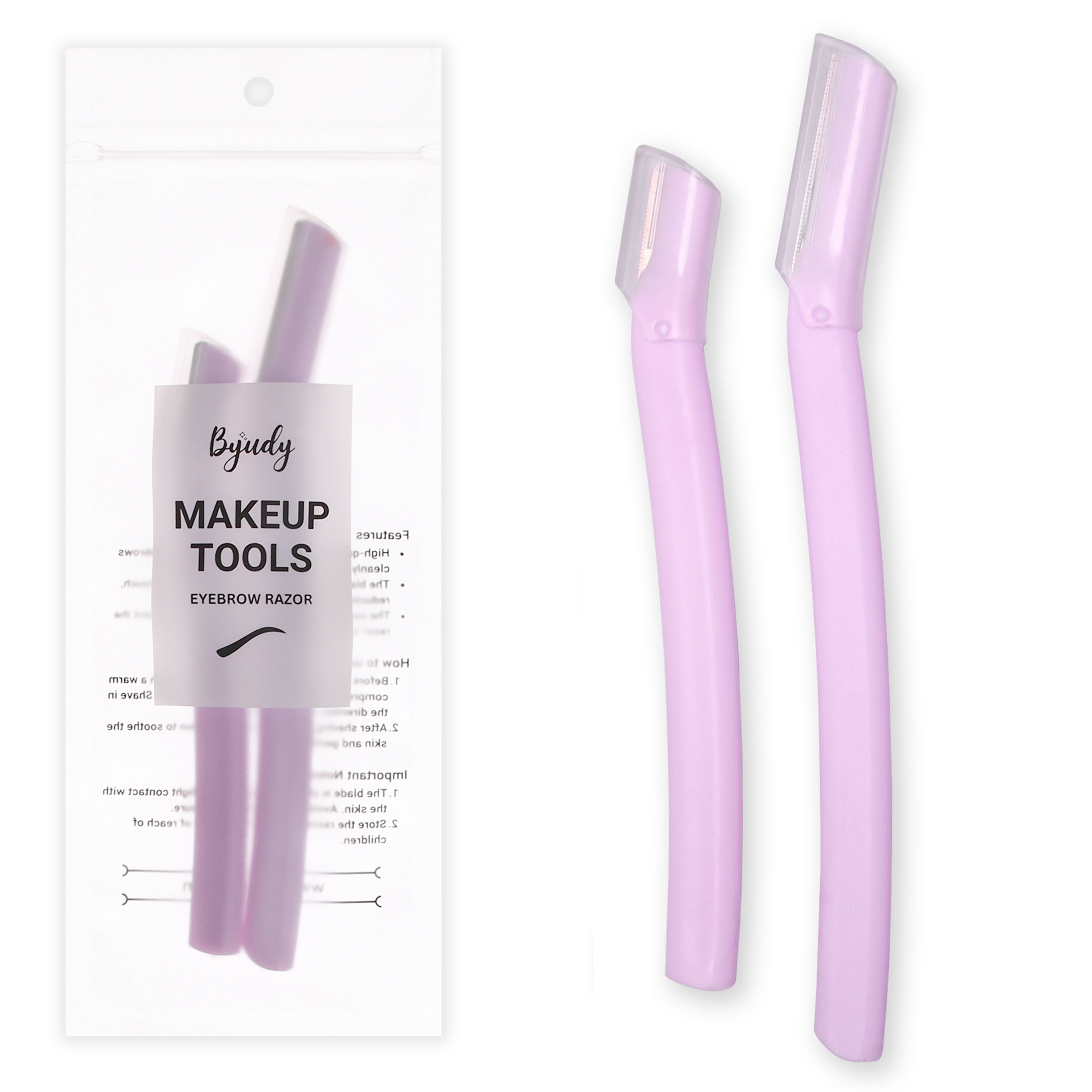 Eyebrow Razor (Pack Of 2) Trimmer For Women Girls Facial Hair Removal Shaper Shaver Long & Short Head Razors Included