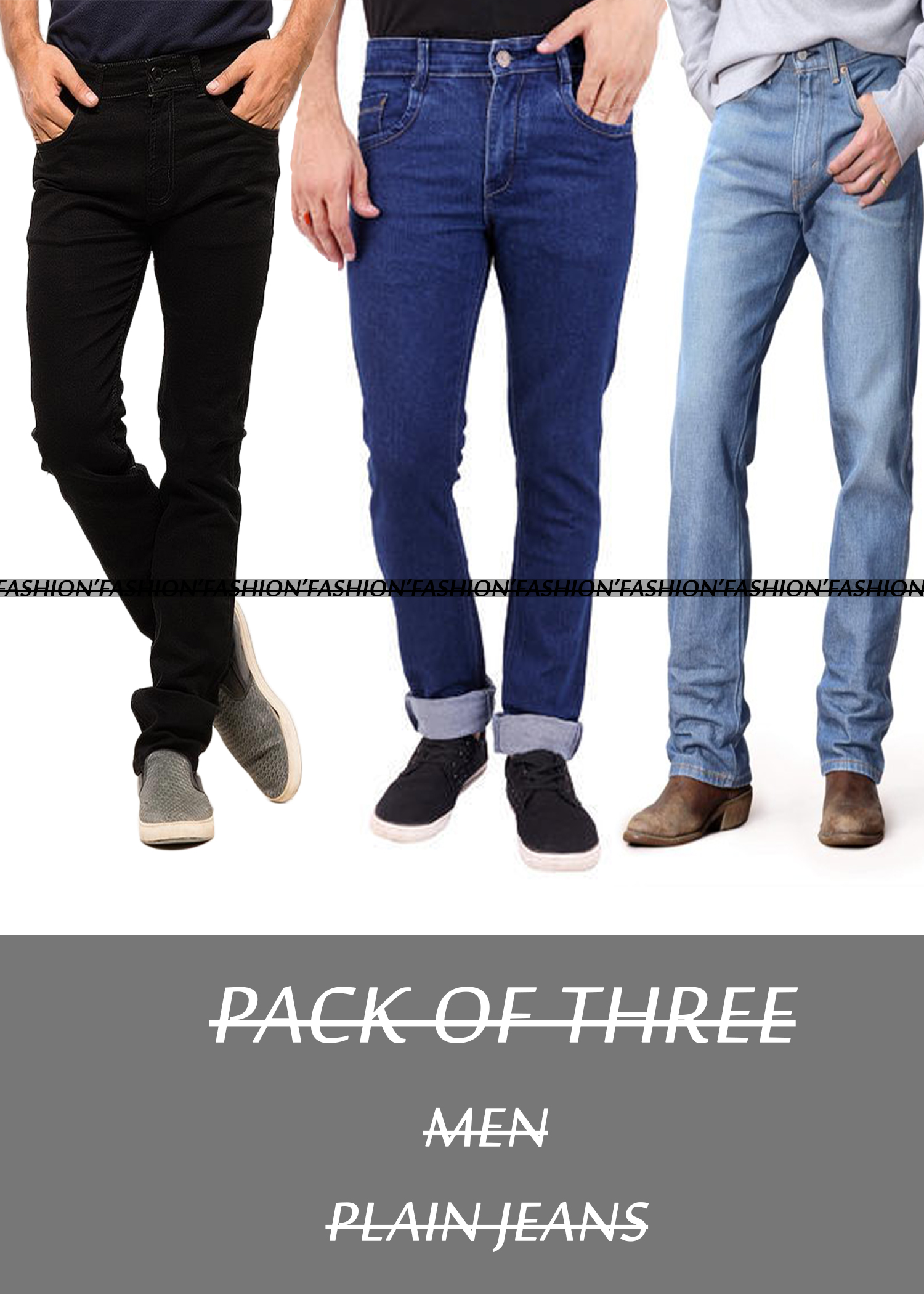 Pack of Three Men Jeans: Buy Online at 