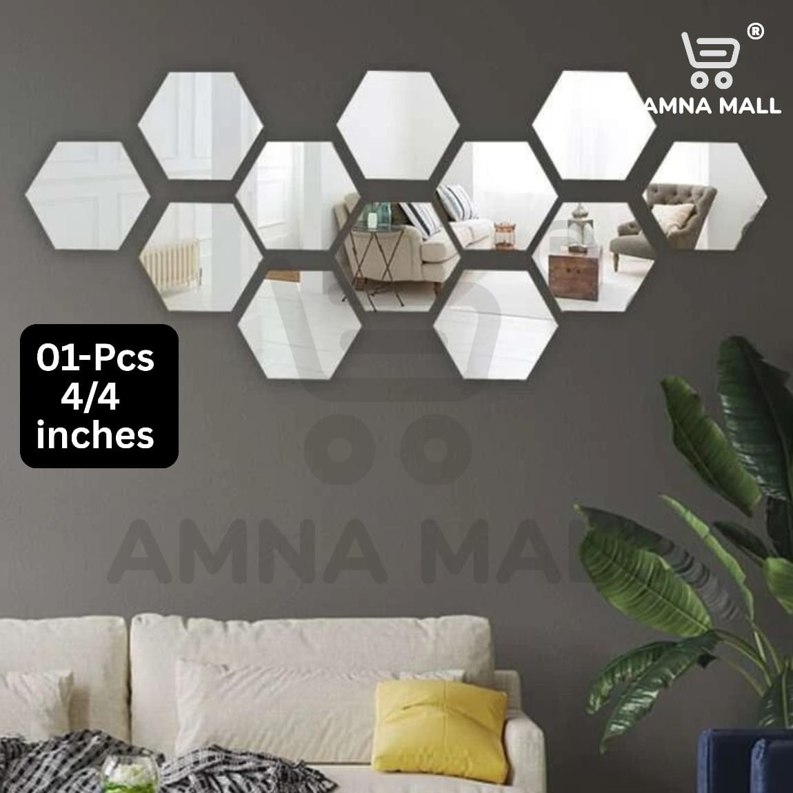 AMNA MALL | Hexagon Mirror Wall Decor – Self Adhesive Acrylic Decorative Mirror for Bedroom, Living Room & Home Hexagon mirror, hexagon mirror wall decor, acrylic mirror sticker, self adhesive mirror, mirror wall tiles, hexagonal mirror, home decor mirror