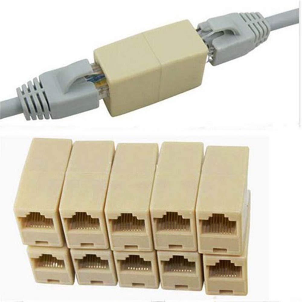 RJ45 Female Connector RJ 45 Coupler Extender Joinder Ethernet LAN Jointer Female to Female (LAN) Network Cable Jointer Coupler Adapter Connector Cat 6 Cat 5 Cat 5e