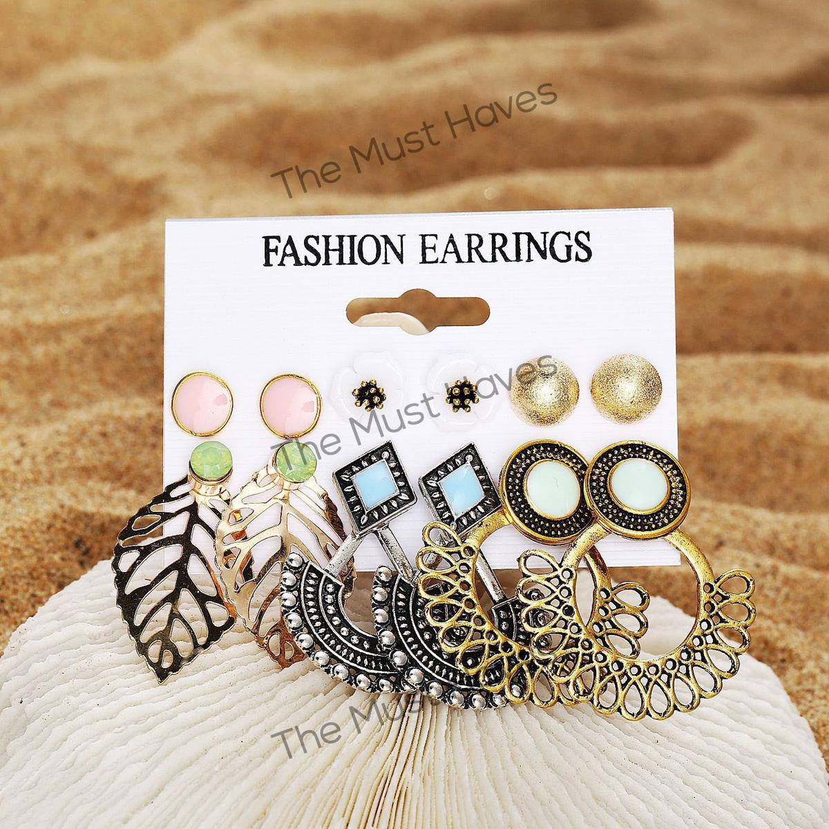 Earrings Set for Girls - [Pack of 6] - Earrings for Women - Vintage Earrings for Girls - Bohemian Earrings for Girls - Earring for Girls