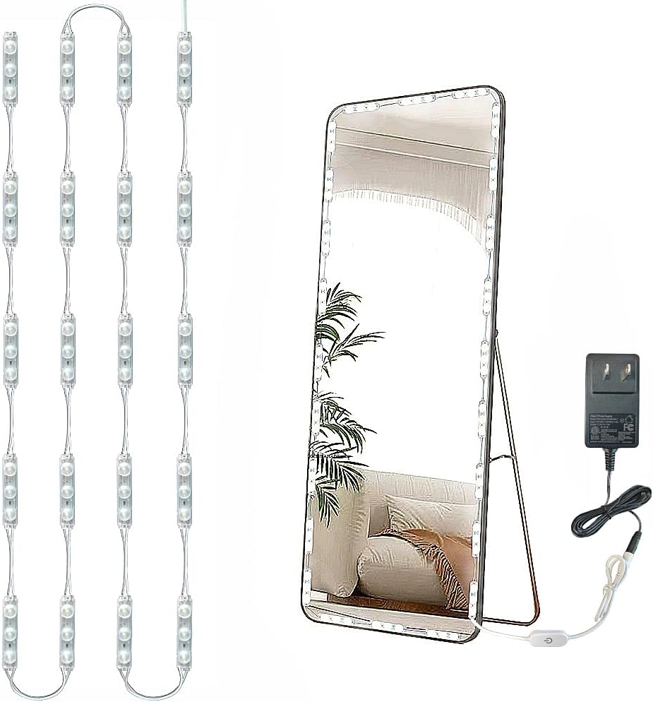 Led Vanity Mirror Lights, Hollywood Style Vanity Make Up Light, 10ft Ultra Bright White LED, Dimmable Touch Control Lights Strip, for Makeup Vanity Table & Bathroom Mirror, Mirror Not Included