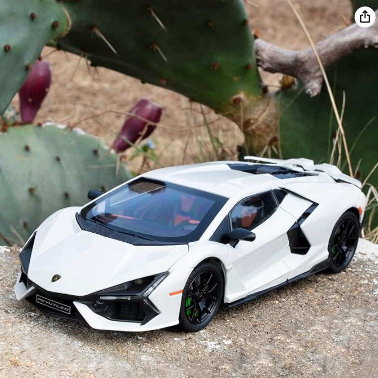 Lamborghini Revuelto Toy Car, 1/24 Diecast Model Car with Sound, Light and Pullback, Collector Model Car, Gift for Children with Smoke Feature