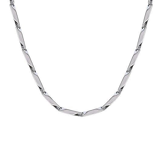 Fashion Frill Men's Double Coated Popular Stainless Steel Silver Chain For Men Boys Girls Stylish Chains Necklaces Silver Chain Anniversary Love Gift For Husband Boyfriend Unisex Chains 22 Inches