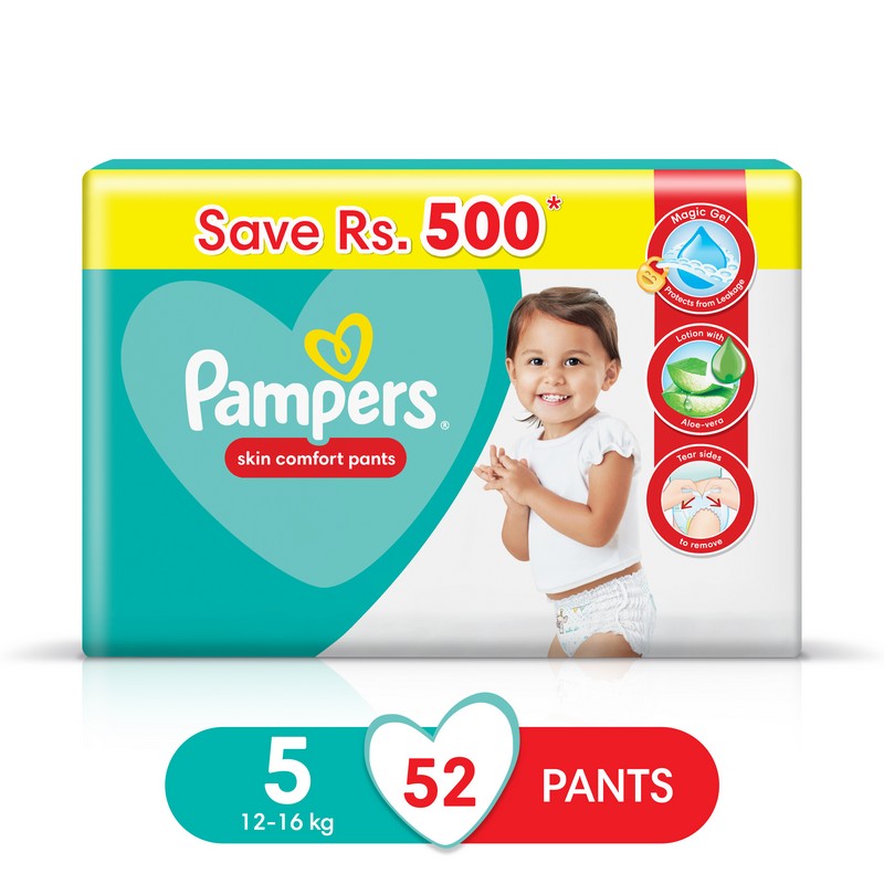 Pampers Pants Diapers Junior Size 5, 52 Count