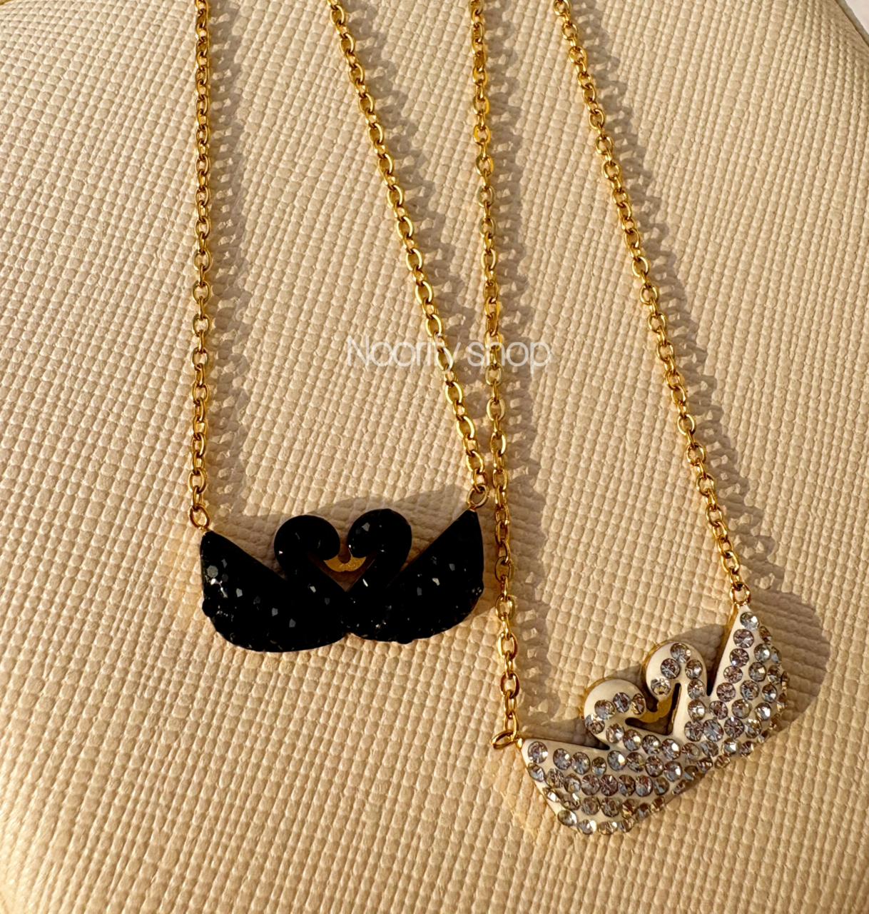 Swan Duck Necklace with Gold Chain | Dual Swan Stainless Steel Stylish Necklace For Girls | Best Selling Necklace