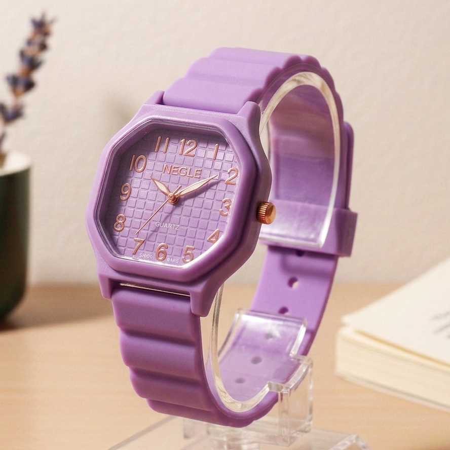OCTA Cute Korean Style Watch for Girls and Women | Soft Silicon Strap | Aesthetic Pastel and Warm Colors