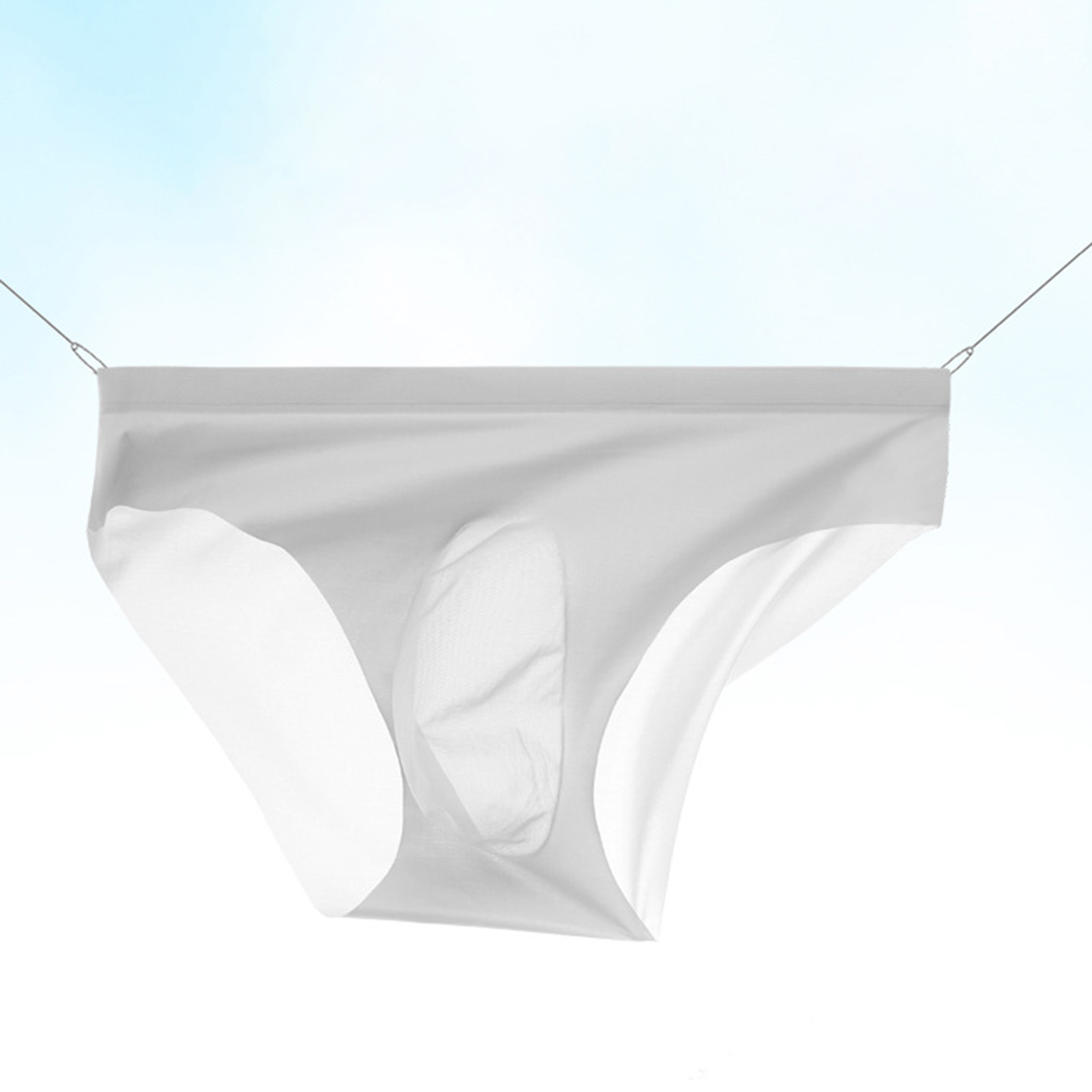 Summer Men's Ultra-thin Ice Silk Briefs Low-rise Seamless 3d U Convex Panties  Breathable Translucent Underwear
