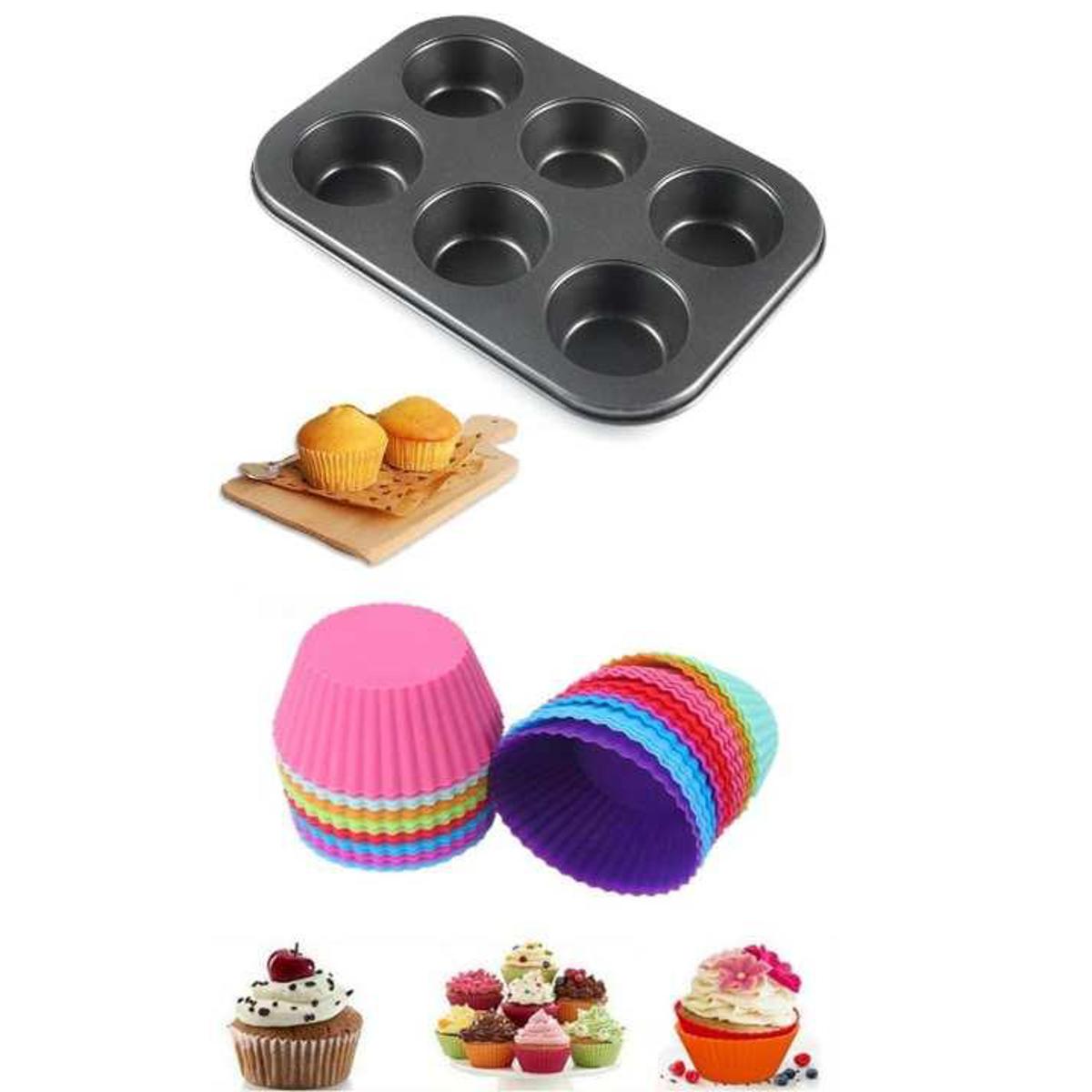 Cupcake Muffin Baking Tray Non-Stick Mould with Baking Cups 50