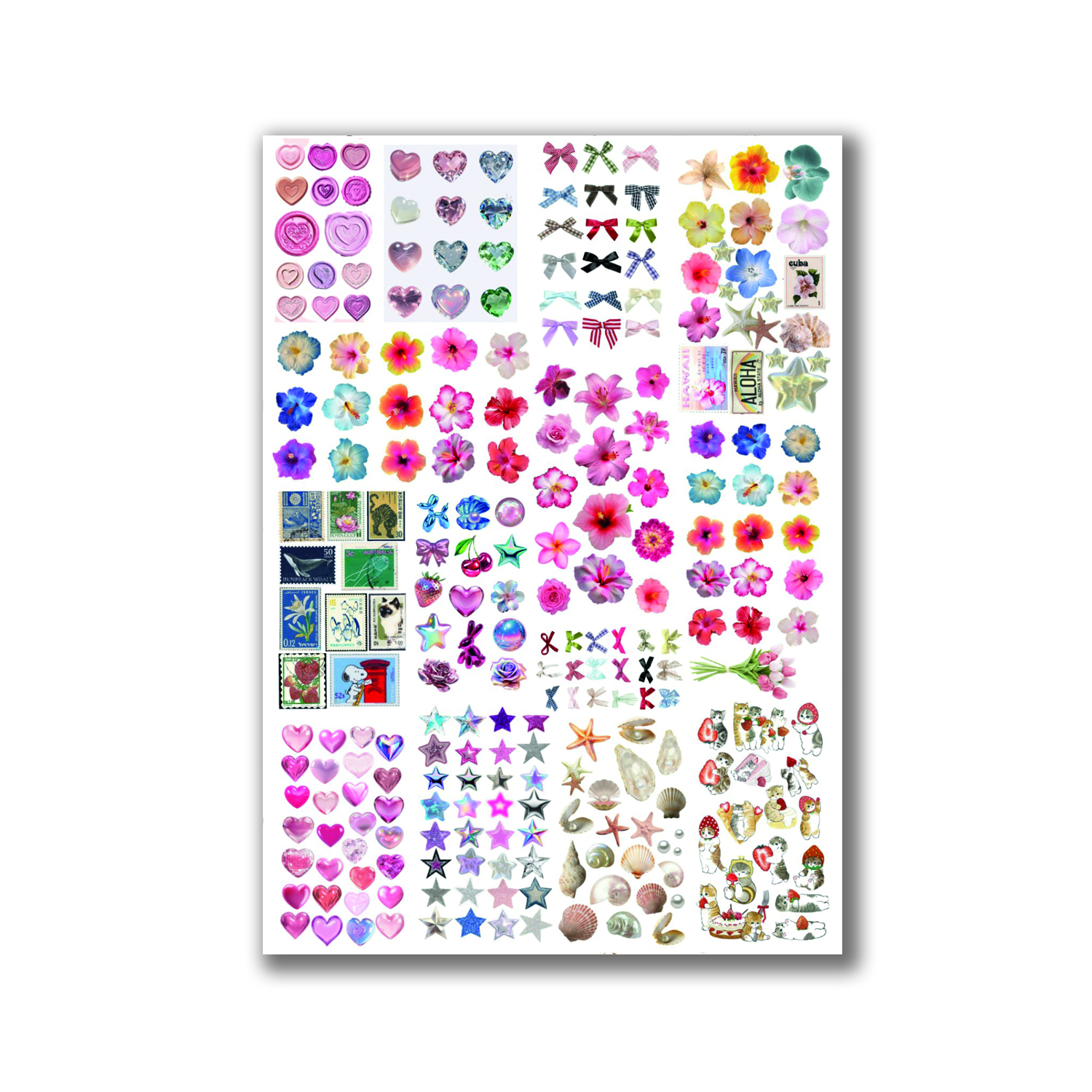 A4 size (21x30cm) Uncut vintage sticker sheet, Aesthetic and Vintage Stickers for journal, scrapbook, mobile cover, laptop, journals, books, phone cover, dairies