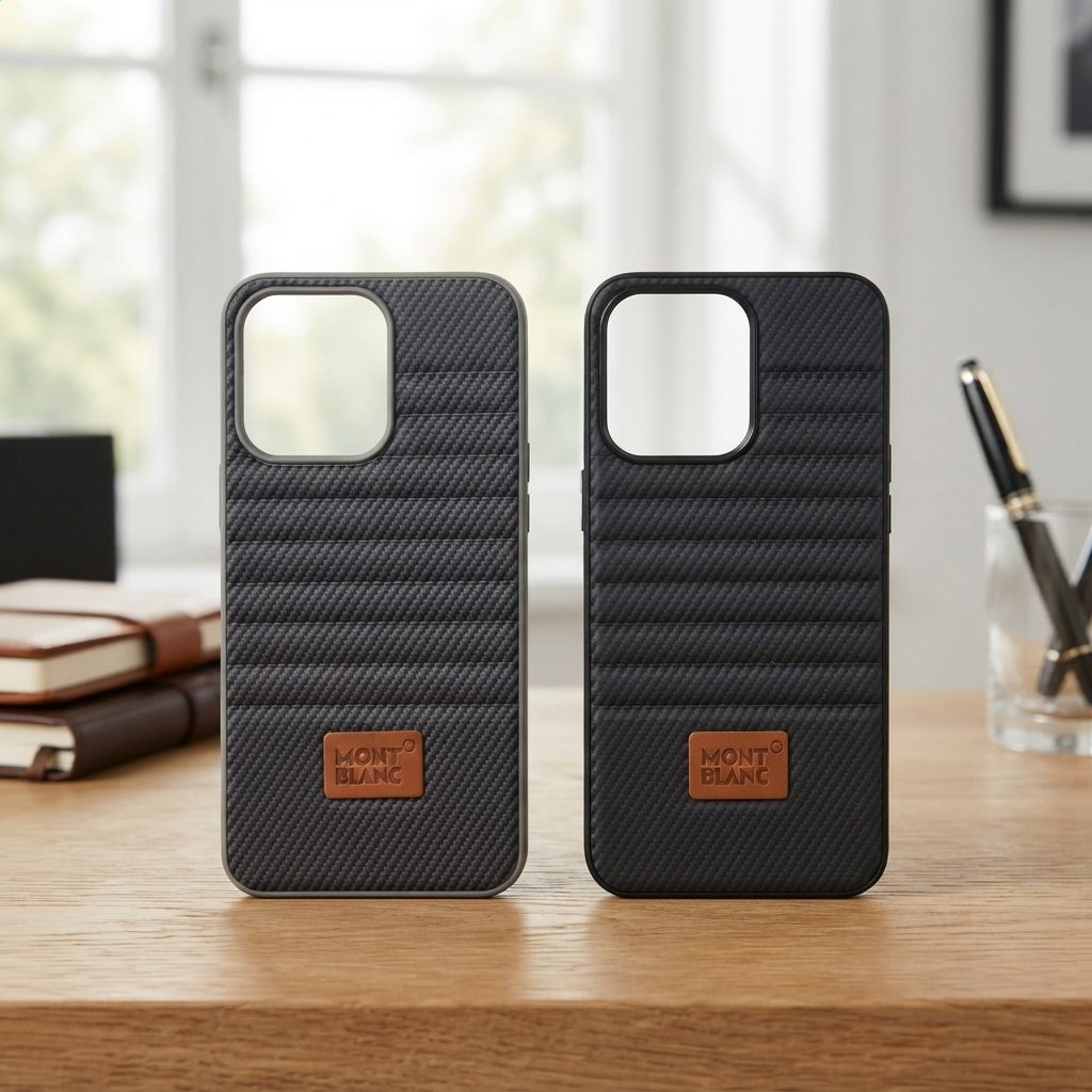High Quality Oppo Reno 14 Elegant Leather Patch Mont Blanc Back Case For Oppo Reno 14 | Fast Delivery
