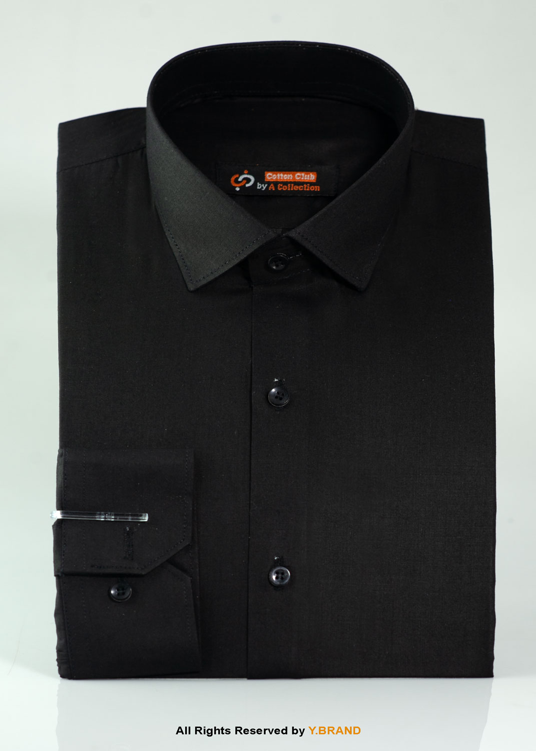 Cut Range Black Slim Fit Formal Dress Shirt For Men AFS-1002