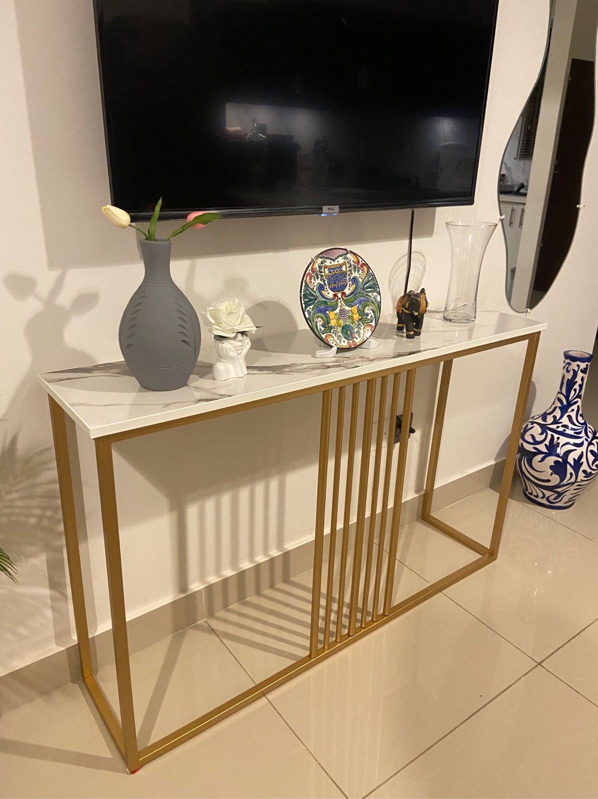 Sky Craft- Luxury Console Table Wrought Iron Living Room Hallway console Table Entry Table console table wooden