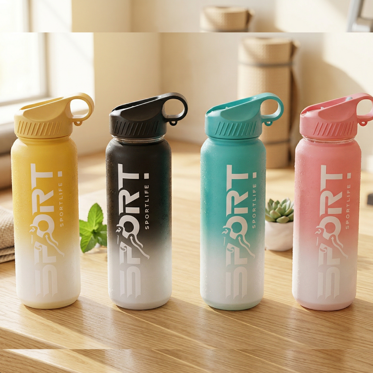 800 ML sports Water Bottle Motivational Sport Water Bottle Leakproof Drinking Bottles Outdoor Sports Travel Kettle Drinking Water Bottle Water Bottle For  Gym With Handle Portable Water Bottle For School Fitness Outdoor Sports | Buy2Enjoy