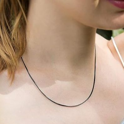 Stainless Steel Silver Snake Chain Necklace 2mm Thin For Men and Women