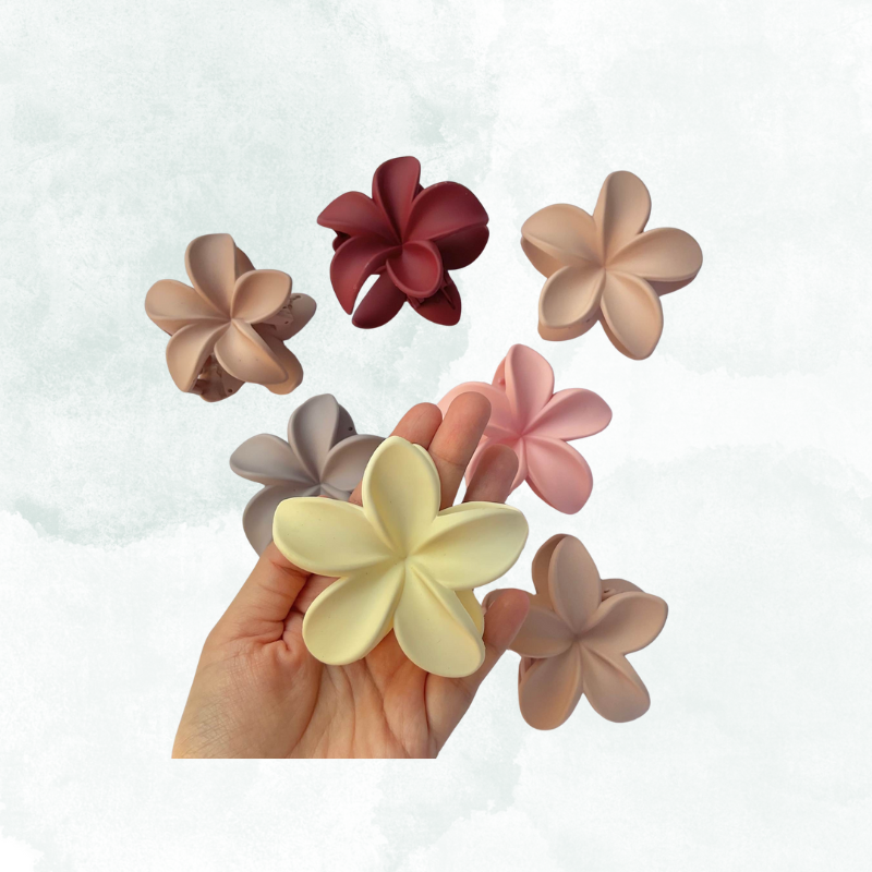 Flower Hair Clips for Women Pack of 6, 3, or 1  Hair Catchers Clips for Women and Girls, Strong Grip, Multi-Color, Trendy Design  Large Matte Shiny Flower Hair Clips for Women Thick Hair Thin Hair Accessories for Women Neutral Flower Claw Clips