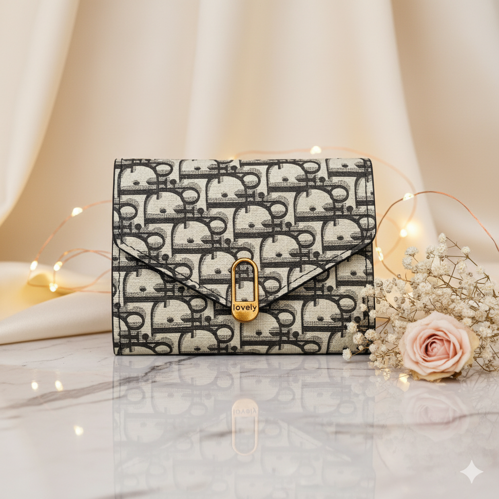Mini Trifold Wallet for Girls and Women, PU Leather, Zip Closure, Compact Design