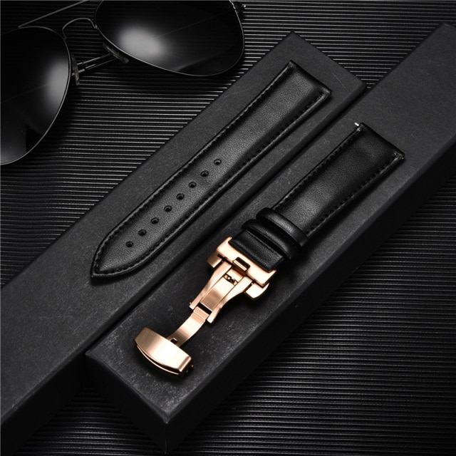 22mm Width Universal Genuine Leather Watch Band Strap For All 22mm band