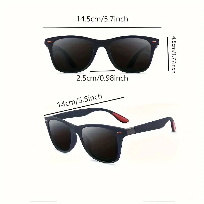 1pc Retro Square Polarized Glasses for Men and Women - Durable Plastic Frame, Anti-Reflective Gradient Lens, Adjustable Hinges, Ideal for Running and Outdoor Activities, Climbing Sports Eyewear