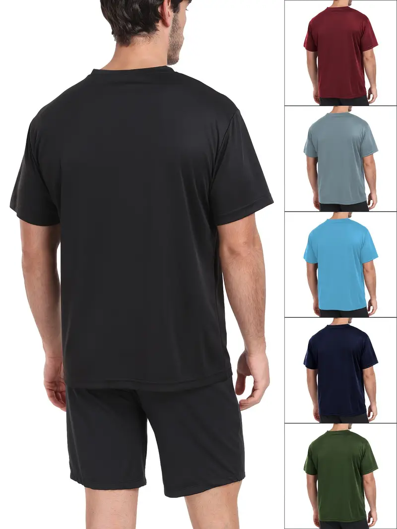 Men's Workout Shirts: ActiveFlex Dry Fit Gym Shirts, Short Sleeve Athletic Active Tops Fast Dry Crew Neck T-Shirt for Exercise and Running