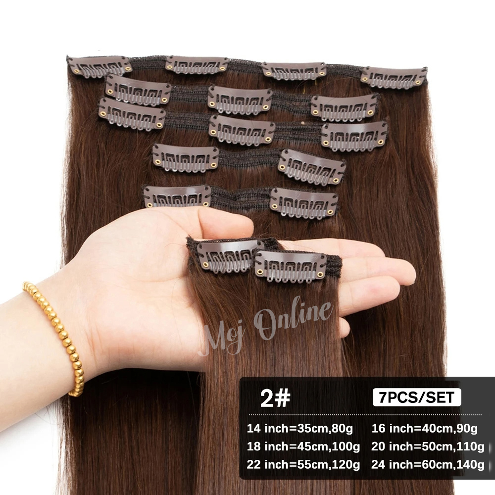 7 pcs Hair Extension For Girls Synthetic  28 inchs Clip on