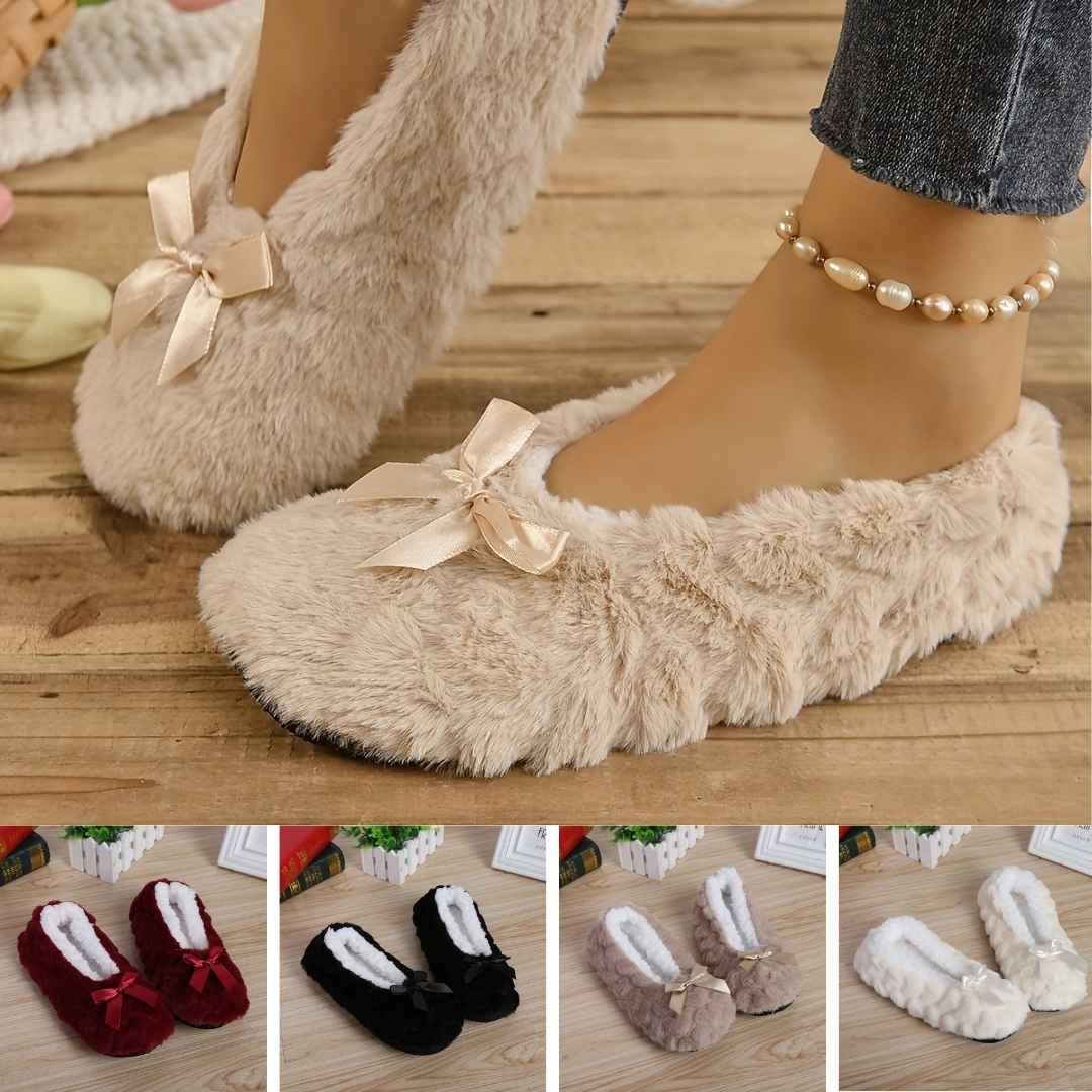 Women's indoor warm soft plush slippers - Soft Indoor Winter Shoes - Soft & Comfortable Winter Footwear - Warm Comfortable Flexible Washable Winter Carpet Slippers